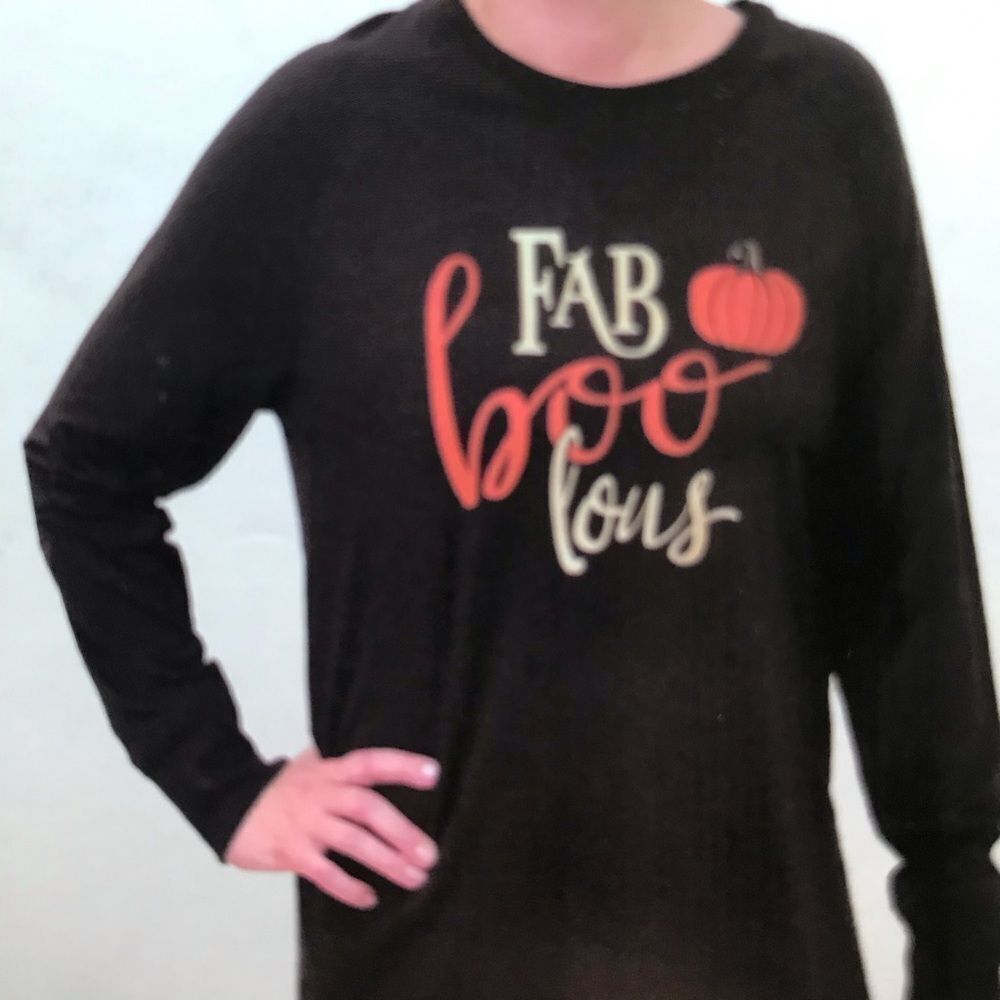 State of Mine “Fa-BOO-lous” Halloween Long Sleeve Holiday T-shirt NEW